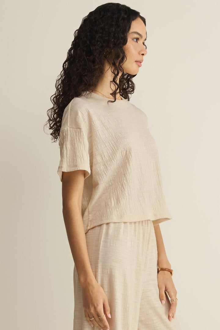Z Supply - Sway Textured Crop Tee in Whisper White