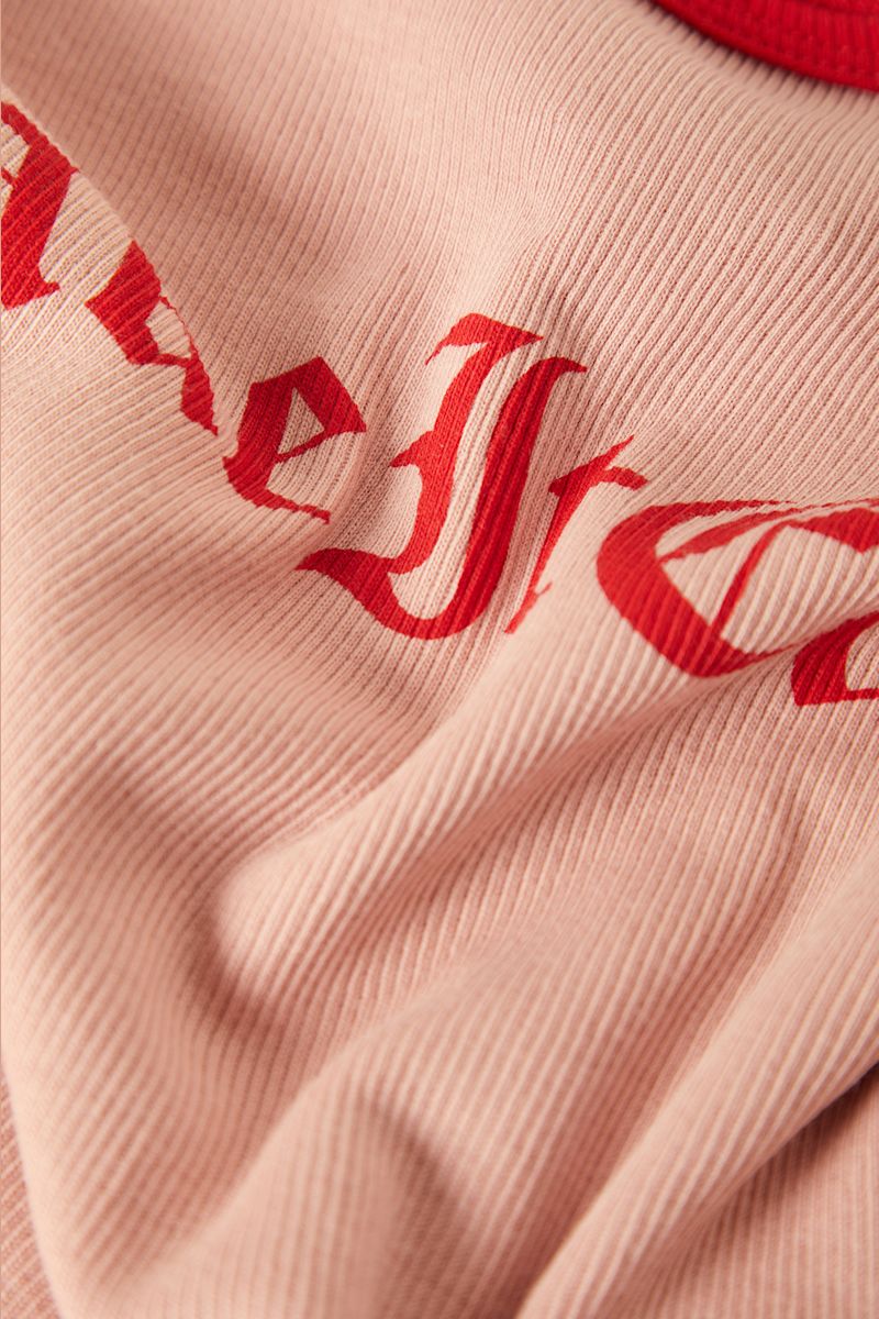 Brixton - Take It Easy Ringer A-Tank in Silver Pink