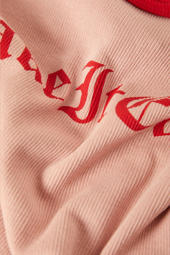 Brixton - Take It Easy Ringer A-Tank in Silver Pink