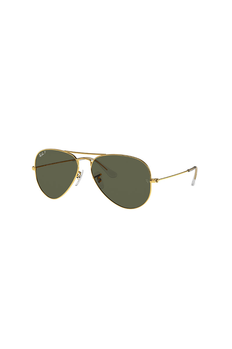 Ray Ban - Aviator Large Metal in Arista size 58 with Green Polarized Crystal Lenses - 0RB30250015858