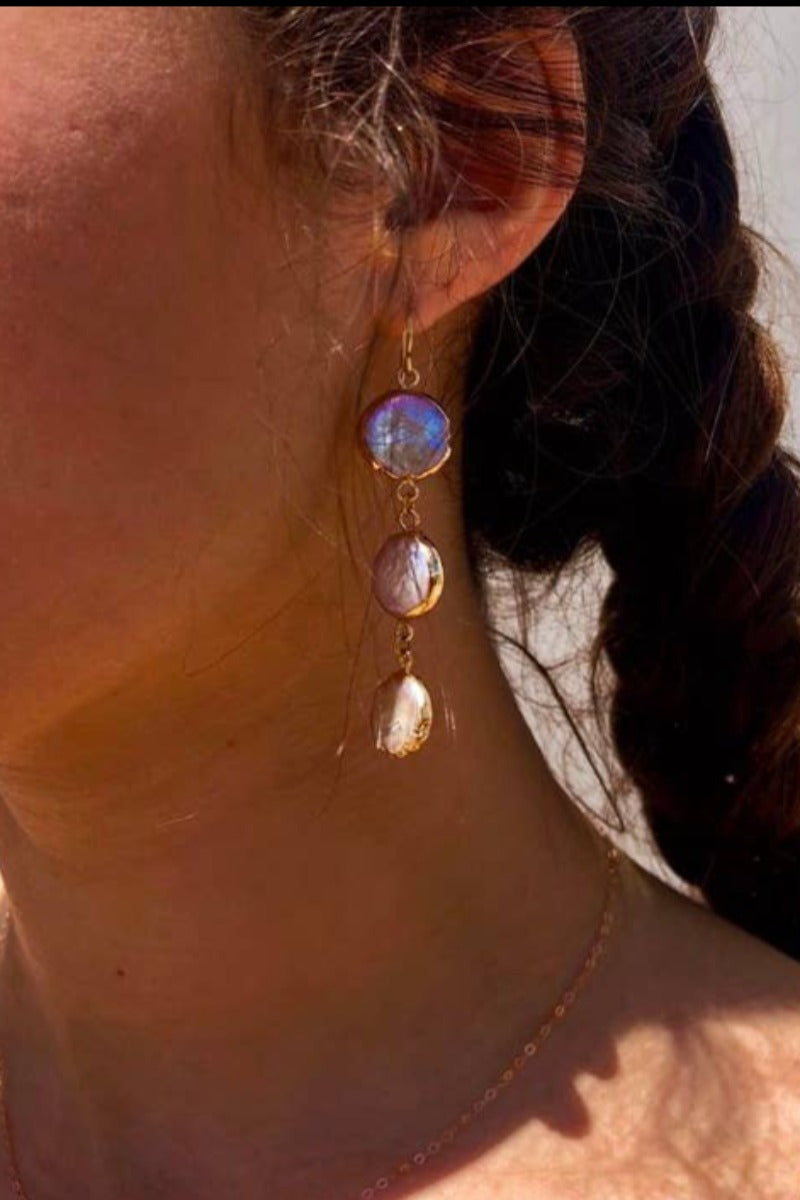 Toasted Jewelry - Dream Drop Earrings with Baroque Pearl - Gold Filled