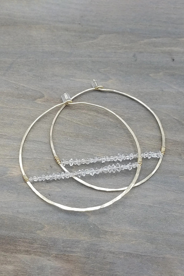 Tela Bella - Herkimer Diamond Horizon Hoop Earrings