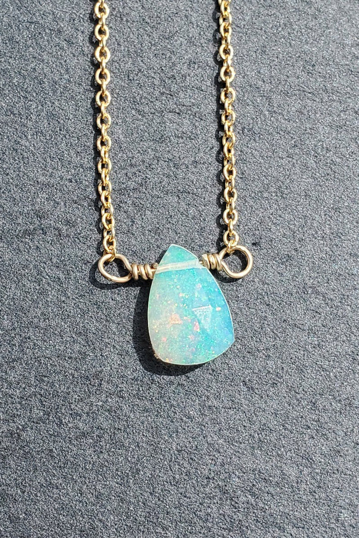 Tela Bella - White Opal Stardust Necklace