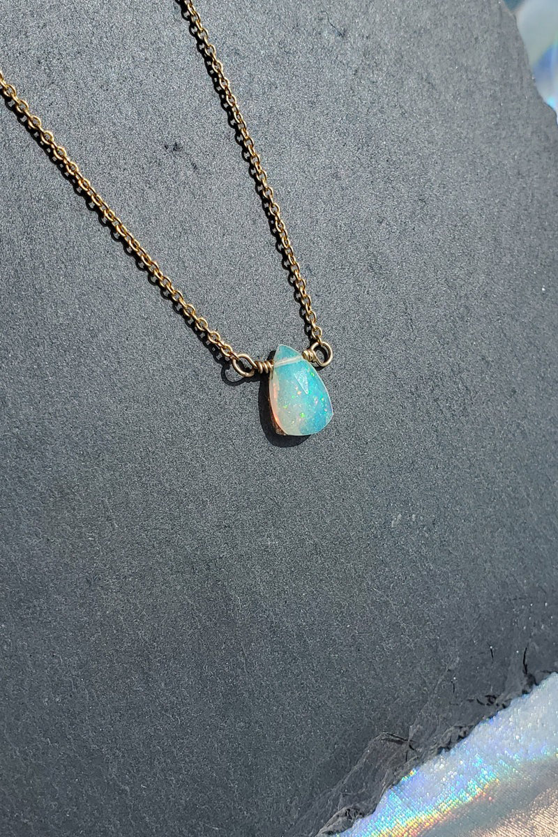 Tela Bella - White Opal Stardust Necklace