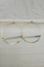 Tela Bella - Moss Aquamarine Horizon gold Hoops