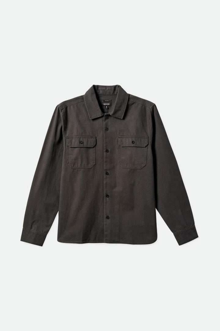 Brixton - Bowery Surplus Long Sleeve Overshirt in Washed Black