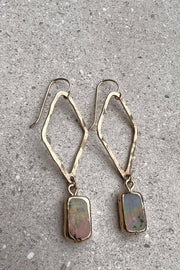 Toasted Jewelry - Abalone Diamond Earrings - 14k Gold Filled