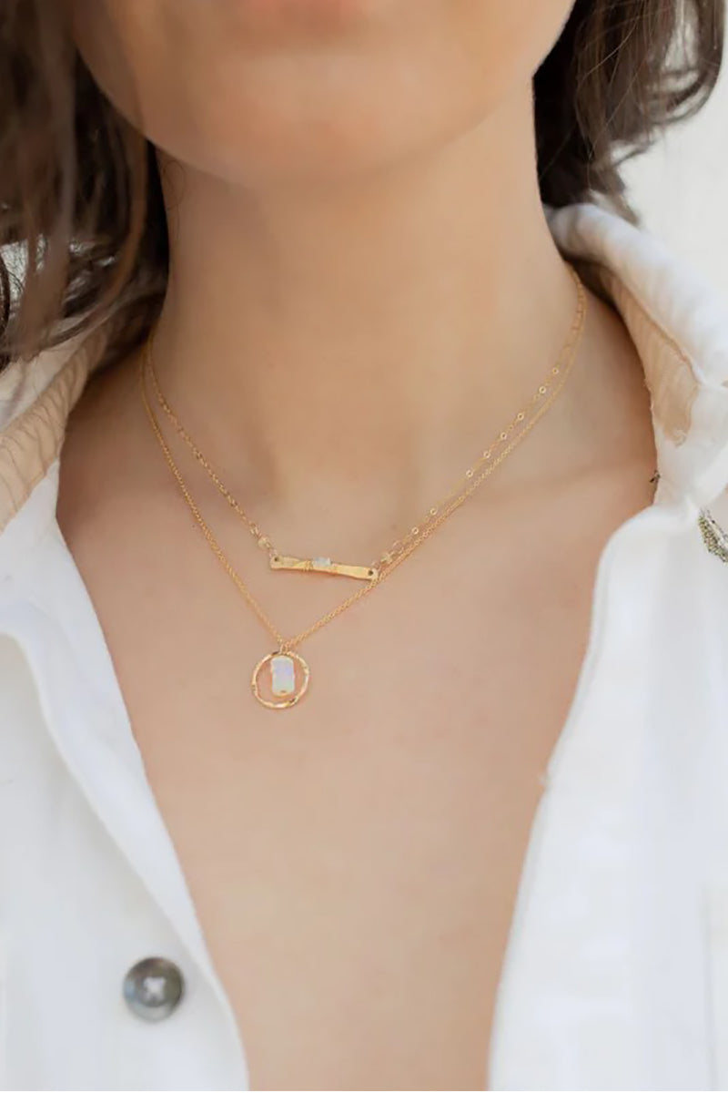 Tela Bella - White Opal Passage Necklace