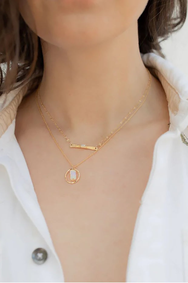 Tela Bella - White Opal Passage Necklace