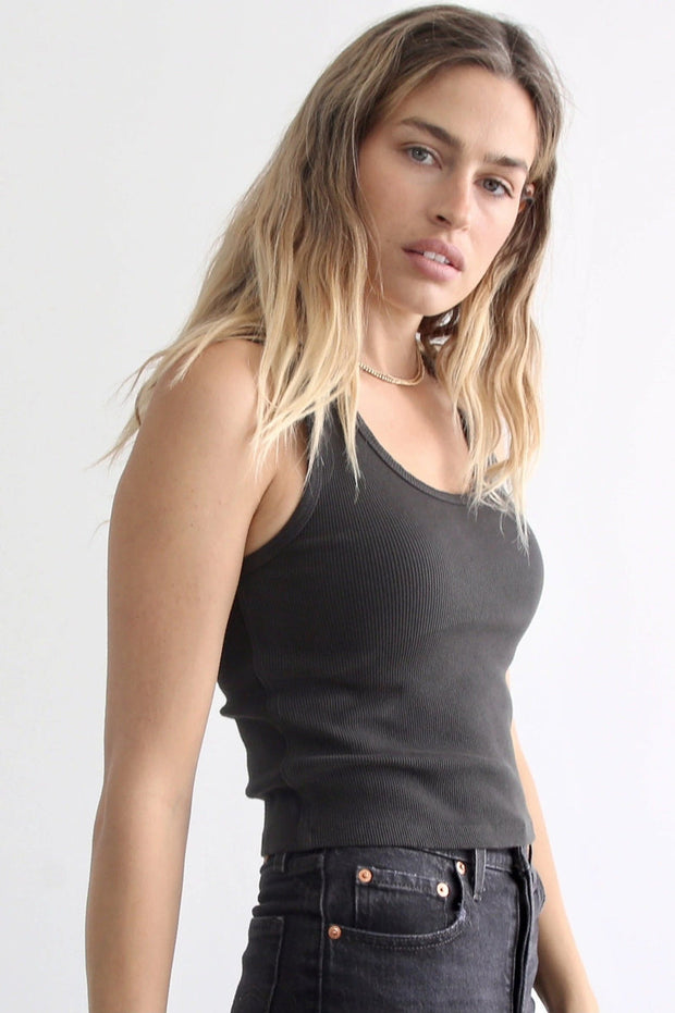 perfectwhitetee - Blondie Tank in Vintage Black