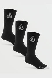 Volcom - Full Stone Socks in Black - 3 Pack