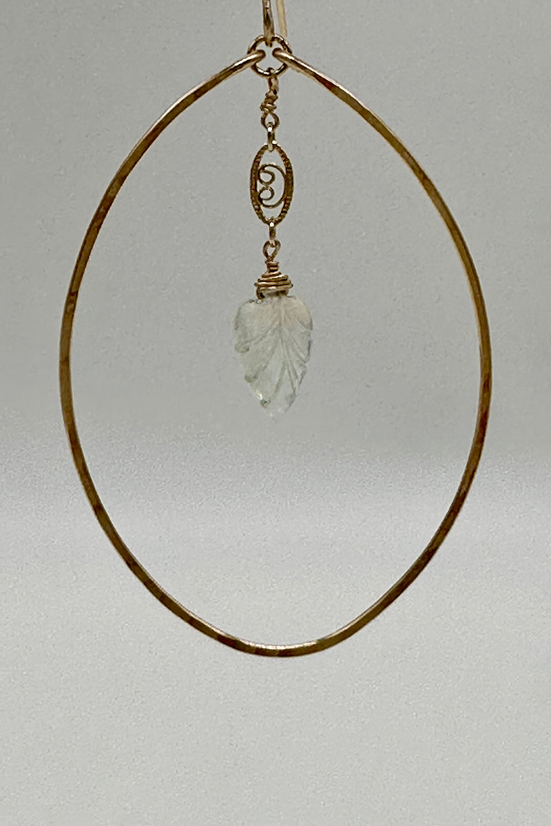 Tree Myriah - Honey Dove Eria Hoops with Moonstone Leaf