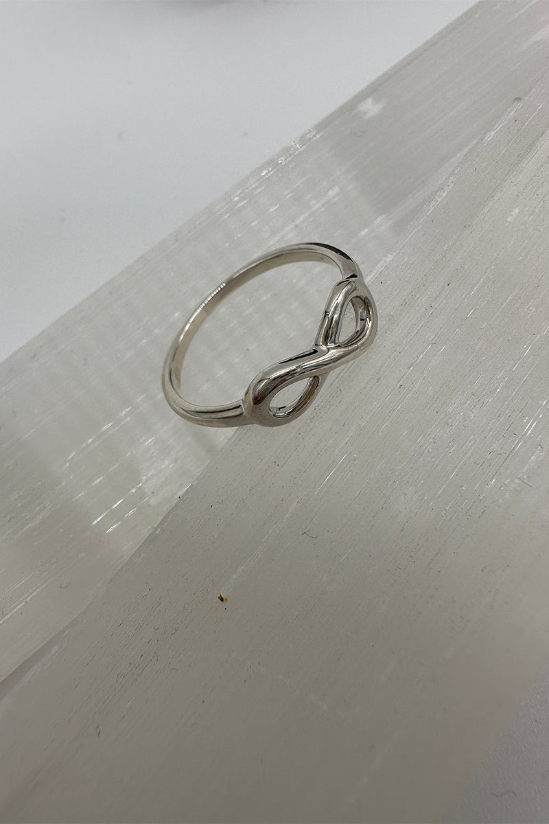 Blue Ox Signature Jewelry - Infinity Ring in Sterling Silver - Rhodium Plated