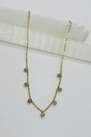 Golden Gal - 18 inch Chain 7 stone Necklace with Labradorite Gems