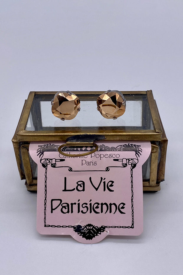 La Vie Parisienne - Crystal Dorado Swarovski Crystal Stud Earrings