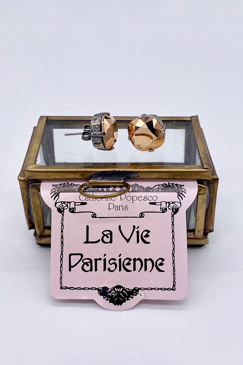 La Vie Parisienne - Crystal Dorado Swarovski Crystal Stud Earrings