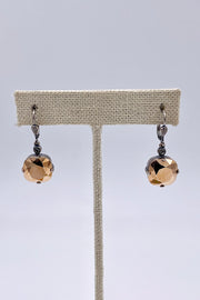 La Vie Parisienne - Crystal Dorado Swarovski Crystal Leverback Hanging Stud Earrings