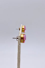 La Vie Parisienne - Light Rose Opal Swarovski Crystal Stud Earrings