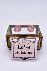 La Vie Parisienne - Light Rose Opal Swarovski Crystal Stud Earrings