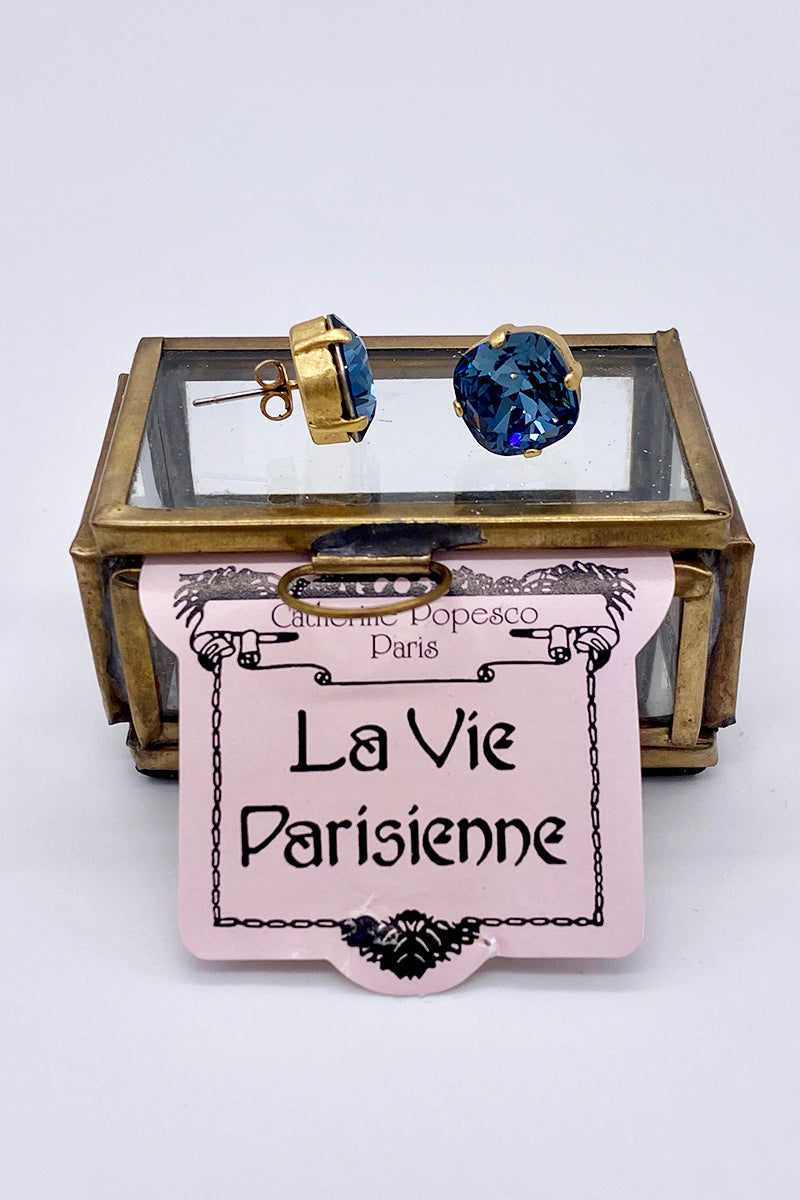 La Vie Parisienne - Sapphire Swarovski Crystal Stud Earrings