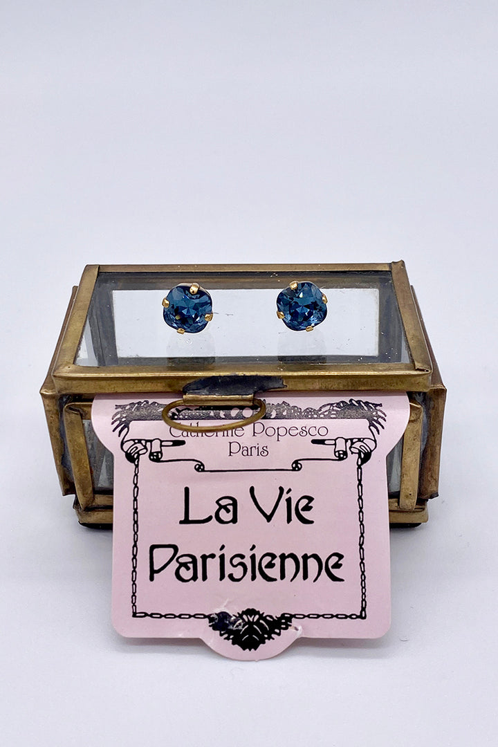 La Vie Parisienne - Sapphire Swarovski Crystal Stud Earrings