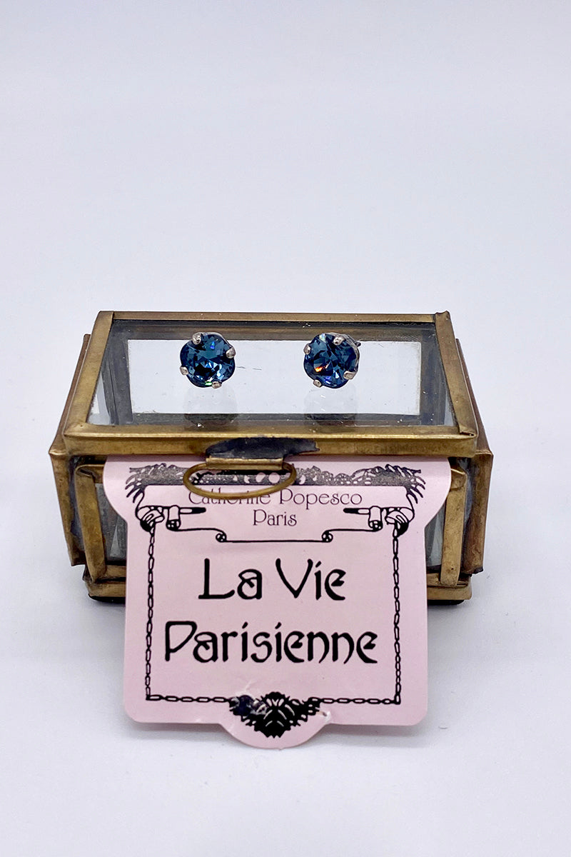 La Vie Parisienne - Sapphire Swarovski Crystal Stud Earrings