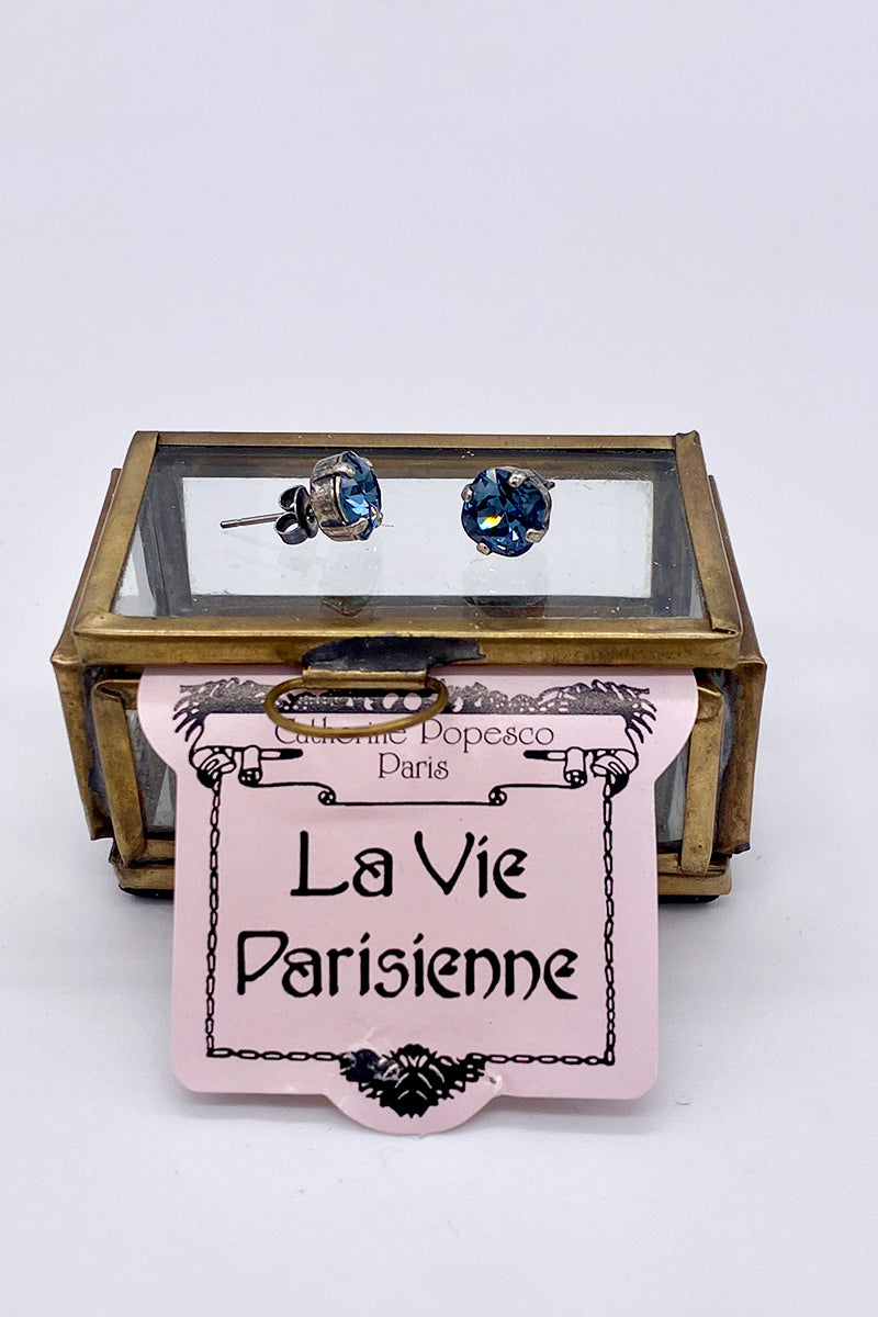 La Vie Parisienne - Sapphire Swarovski Crystal Stud Earrings