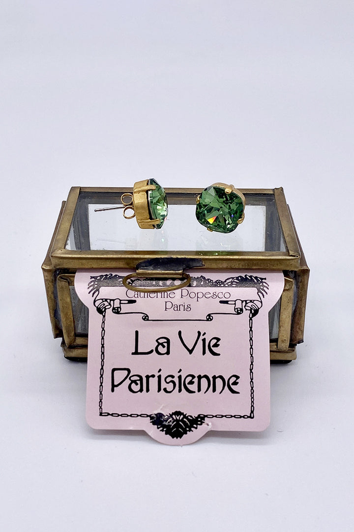 La Vie Parisienne - Peridot Swarovski Crystal Stud Earrings