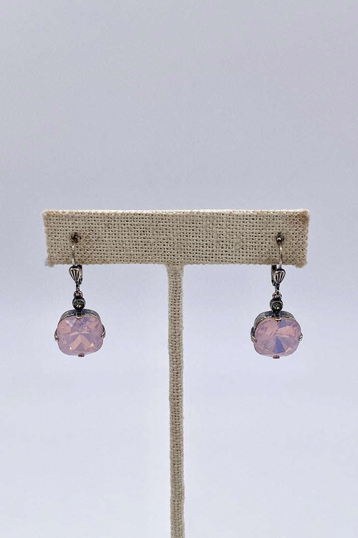 La Vie Parisienne - Rose Water Opal Swarovski Crystal Leverback Hanging Stud Earrings