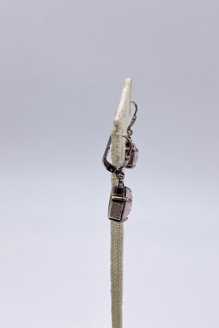 La Vie Parisienne - Rose Water Opal Swarovski Crystal Leverback Hanging Stud Earrings