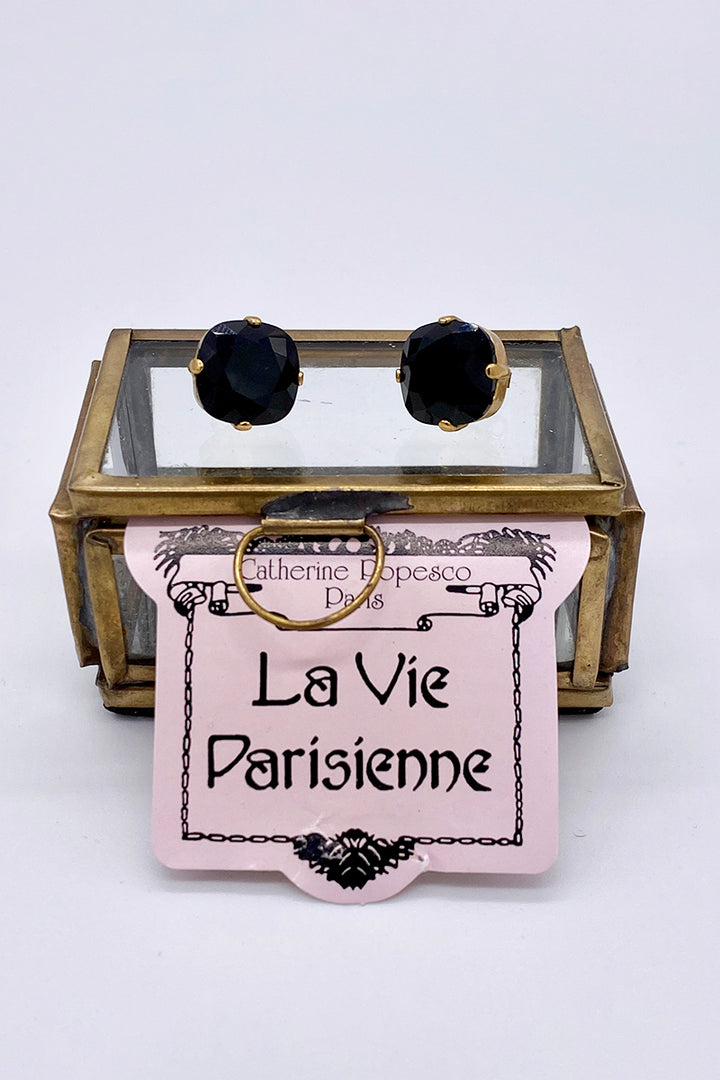 La Vie Parisienne - Jet Swarovski Crystal Stud Earrings