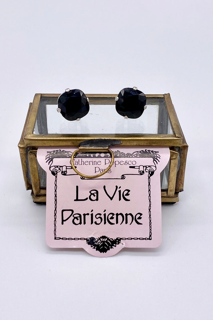 La Vie Parisienne - Jet Swarovski Crystal Stud Earrings