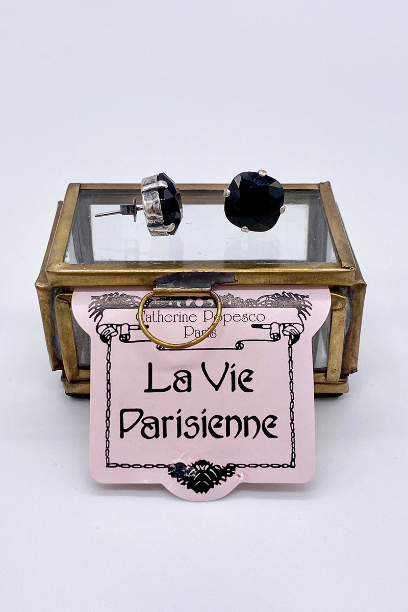 La Vie Parisienne - Jet Swarovski Crystal Stud Earrings