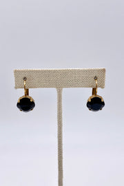 La Vie Parisienne - Jet Swarovski Crystal Leverback Stud Earrings