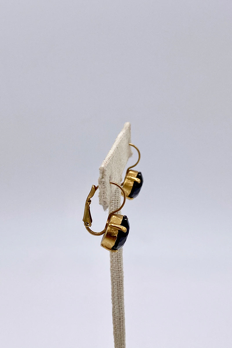 La Vie Parisienne - Jet Swarovski Crystal Leverback Stud Earrings