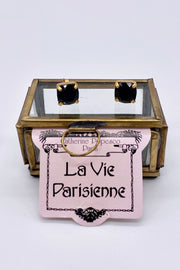 La Vie Parisienne - Jet Swarovski Crystal Stud Earrings