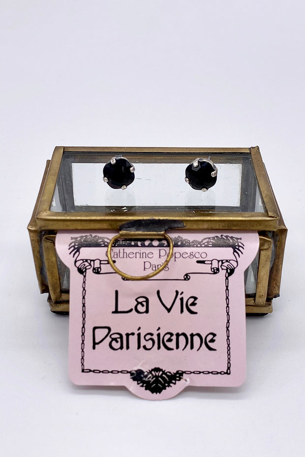 La Vie Parisienne - Jet Swarovski Crystal Stud Earrings
