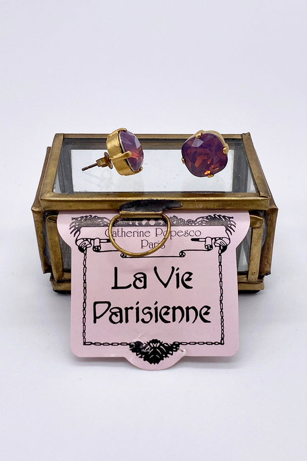 La Vie Parisienne - Purple Haze Swarovski Crystal Stud Earrings