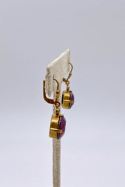 La Vie Parisienne - Purple Haze Swarovski Crystal Leverback Hanging Stud Earrings