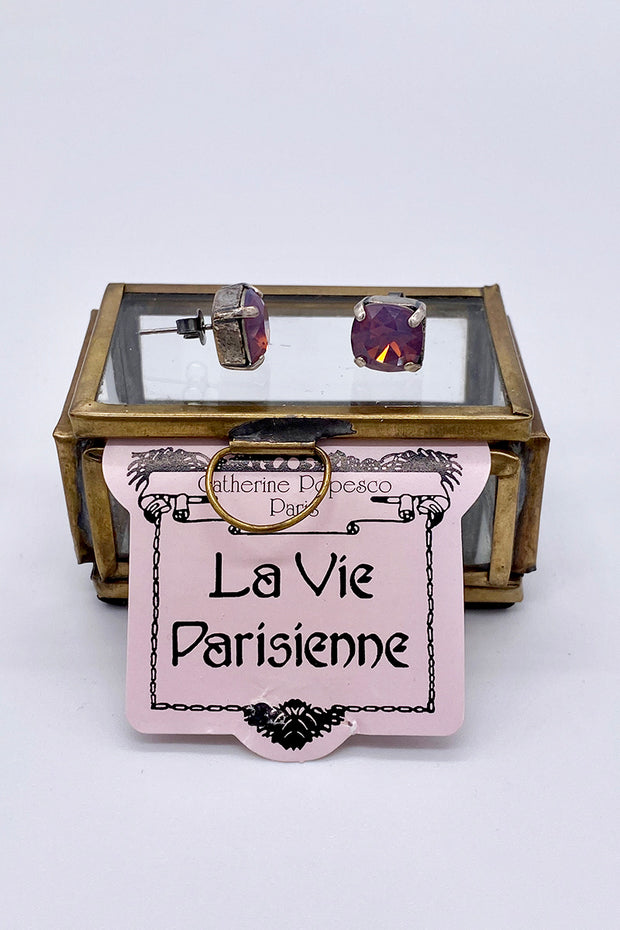 La Vie Parisienne - Purple Haze Swarovski Crystal Stud Earrings