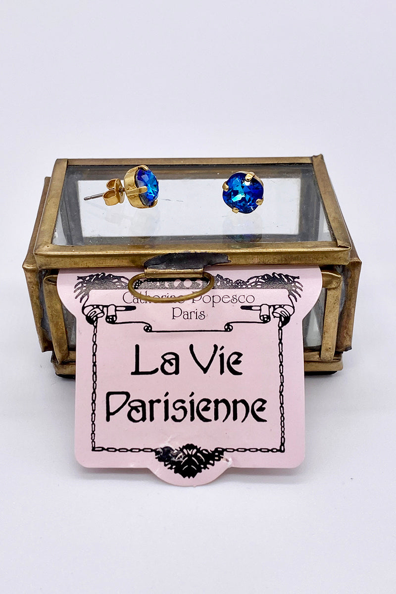 La Vie Parisienne - Sky Swarovski Crystal Stud Earrings