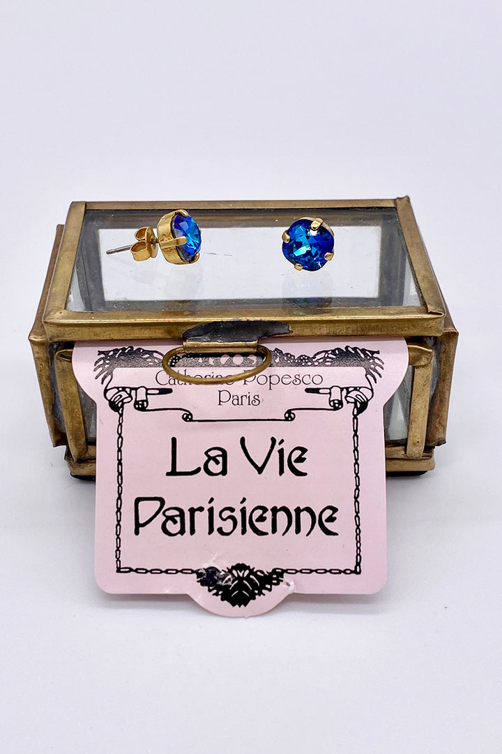 La Vie Parisienne - Sky Swarovski Crystal Stud Earrings