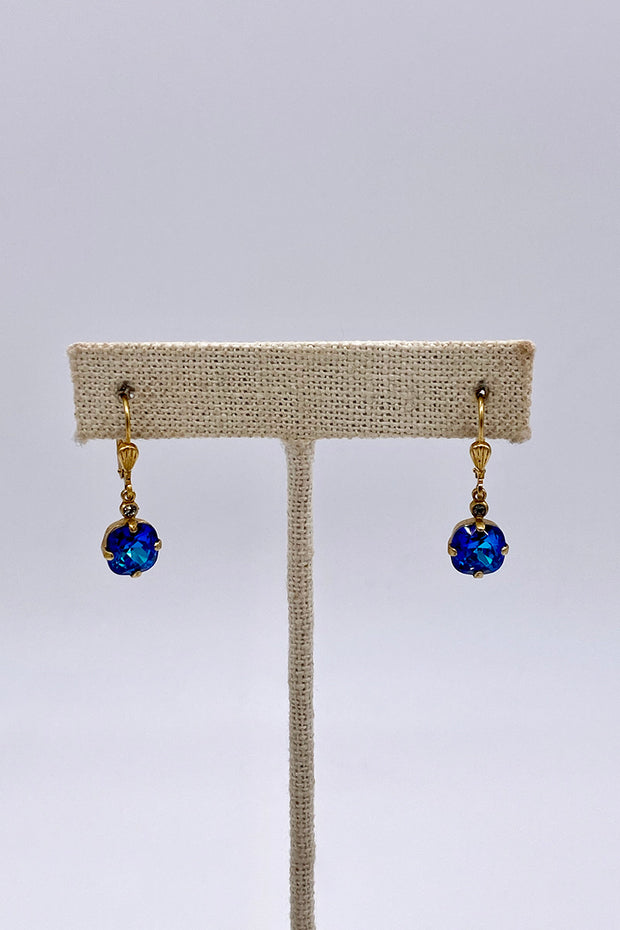 La Vie Parisienne - Sky Swarovski Crystal Leverback Hanging Stud Earrings