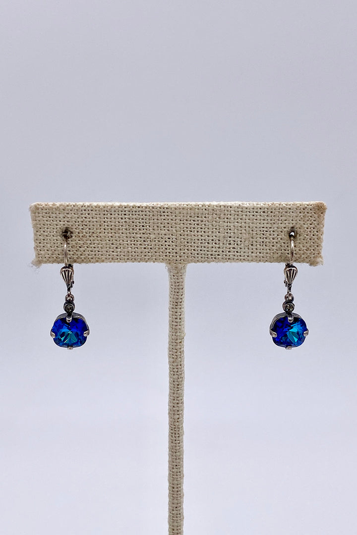 La Vie Parisienne - Sky Swarovski Crystal Leverback Hanging Stud Earrings