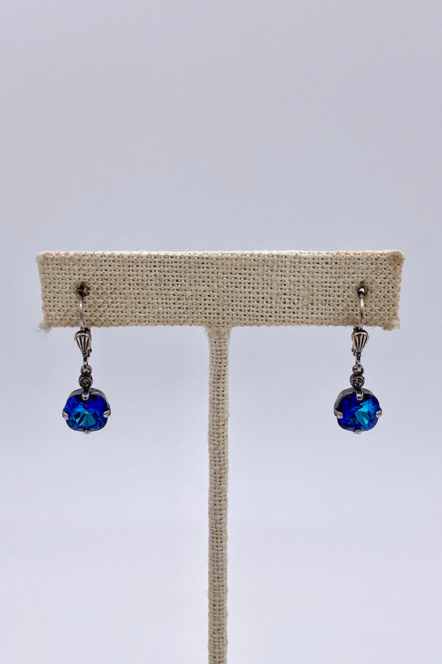 La Vie Parisienne - Sky Swarovski Crystal Leverback Hanging Stud Earrings