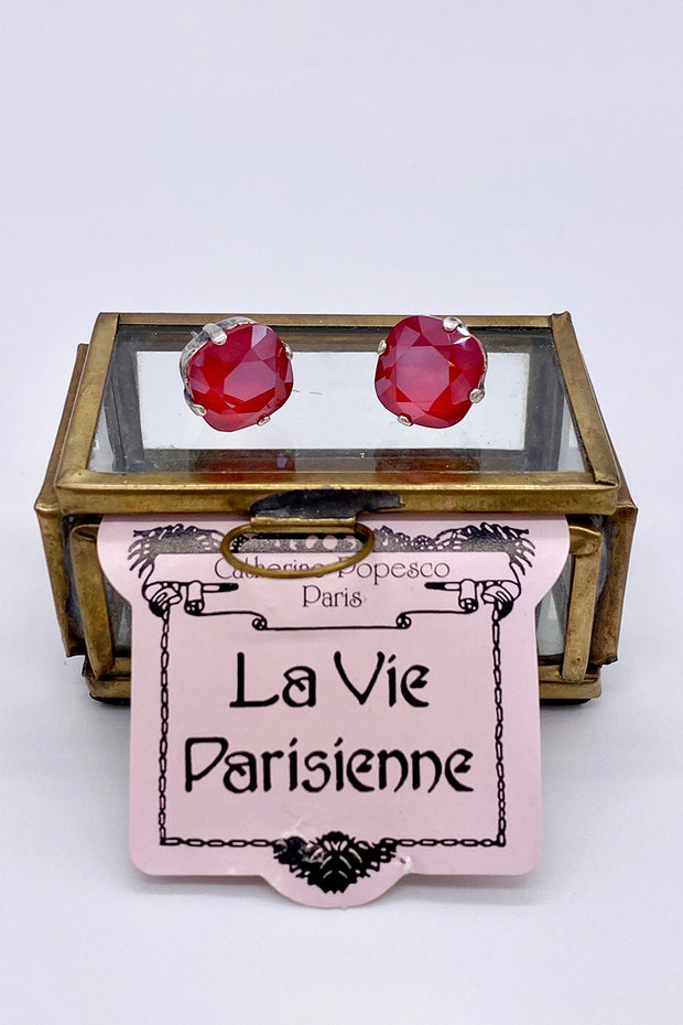 La Vie Parisienne - Rose Swarovski Crystal Stud Earrings