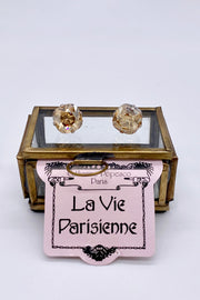 La Vie Parisienne - Champagne Swarovski Crystal Stud Earrings