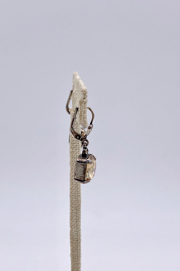 La Vie Parisienne - Champagne  Swarovski Crystal Leverback Hanging Stud Earrings