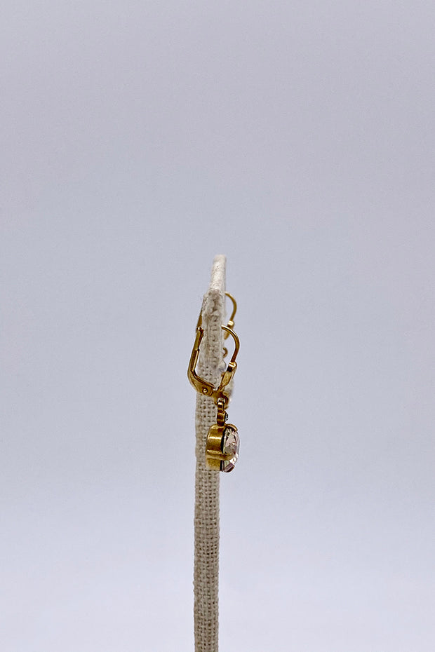 La Vie Parisienne - Champagne  Swarovski Crystal Leverback Hanging Stud Earrings