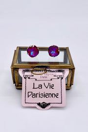 La Vie Parisienne - Cyclamen Opal Swarovski Crystal Stud Earrings